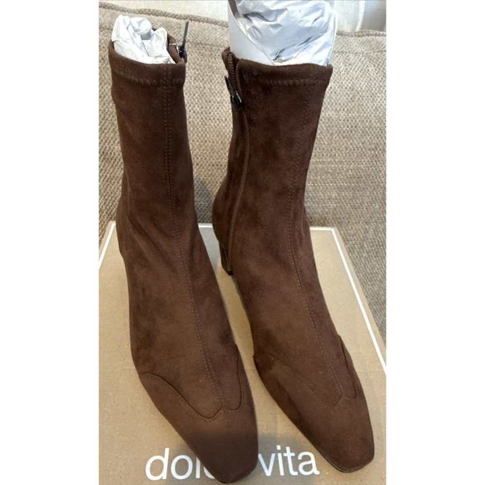 dolce vita Anika Dark Brown Stella Suede Boots / Bootie Size 9.5 - New In Box